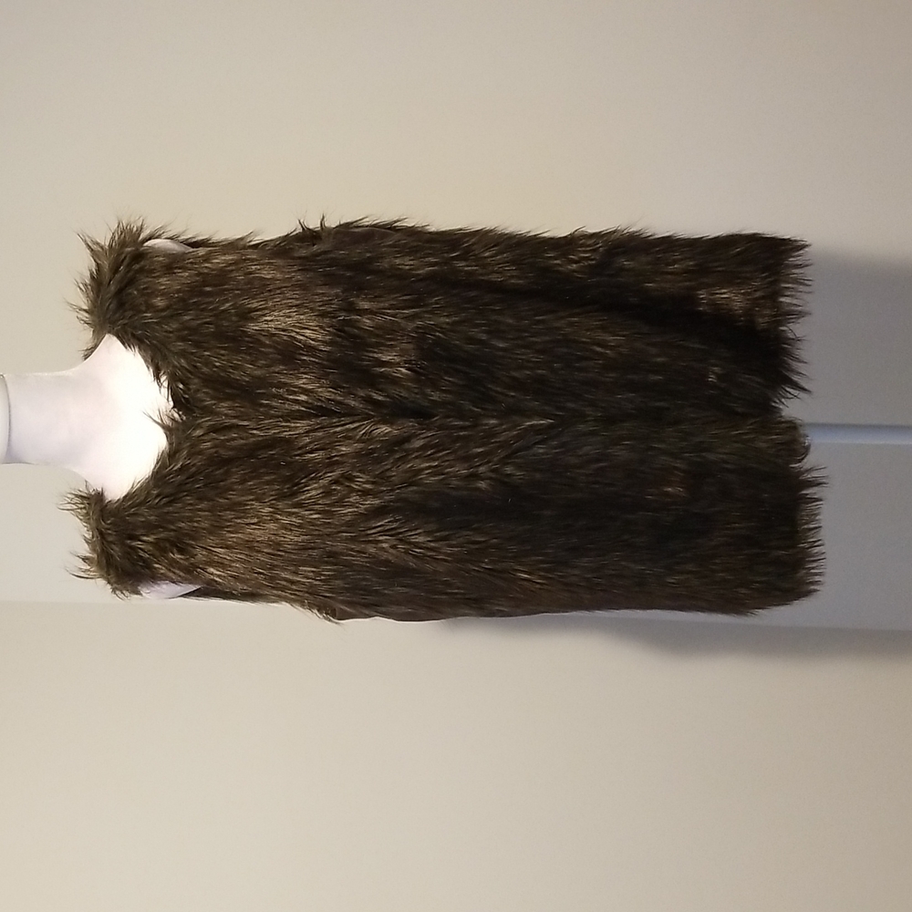 Papaya Dk. Brown Faux Fur Sleeveless Vest